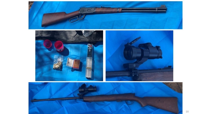 Pictures of guns used by Justin Stein to kill Charlise Mutten. Picture: Supplied