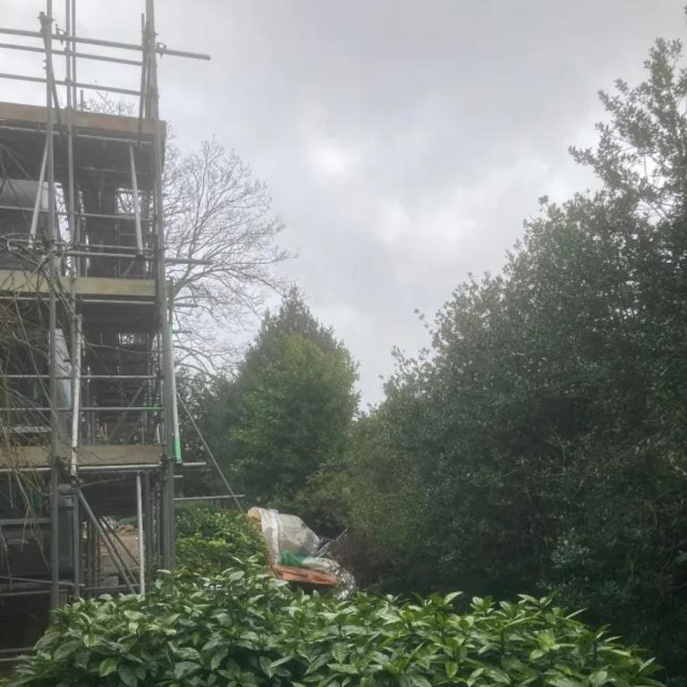 Scaffolding is being used to keep the property secure after years of decay. Picture: Camden Council