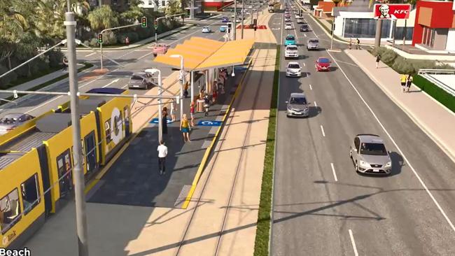 Trams will soon be heading south through Mermaid Beach.