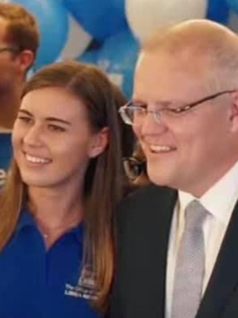 Brittany Higgins with Scott Morrison.