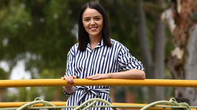 New Labor MP Olivia Savvas is the youngest member of the lower house in SA history. Picture: Naomi Jellicoe