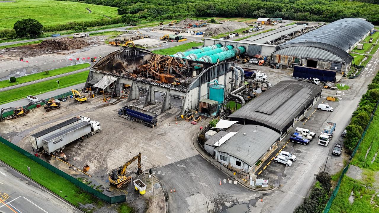 Cairns Regional Council's Portsmith transfer station was closed to the public following a large fire at the facility's Bedminster Advanced resource Recovery System on Thursday January 23, 2025. The fire site has largely been cleared, but the damage to the structure of the building is still evident. Picture: Brendan Radke