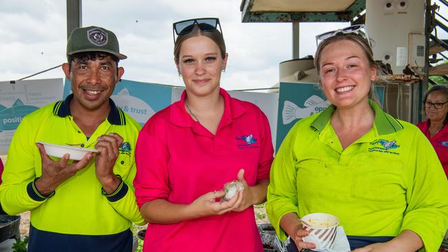 Henry Santos, Katie Sherar and Tia Leach. Picture: Pema Tamang Pakhrin