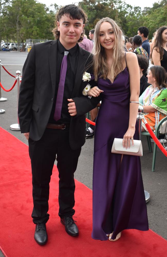 Charlie MacLeod and Kendall Macpherson at the Pacific Lutheran College Formal held at the Sunshine Coast Turf Club on November 15, 2024. Picture: Sam Turner