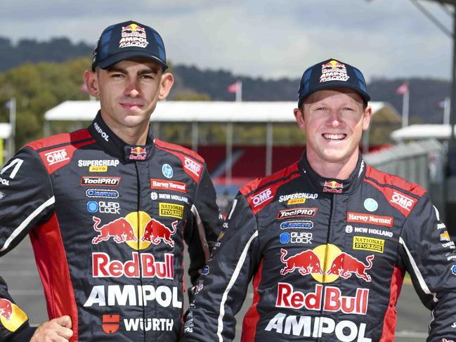 Red Bull team championship contender drivers Will Brown and Broc Feeney  with their cars on the Starting Grid of the Vailo 500  Wednesday,November,13,2024.Picture Mark Brake