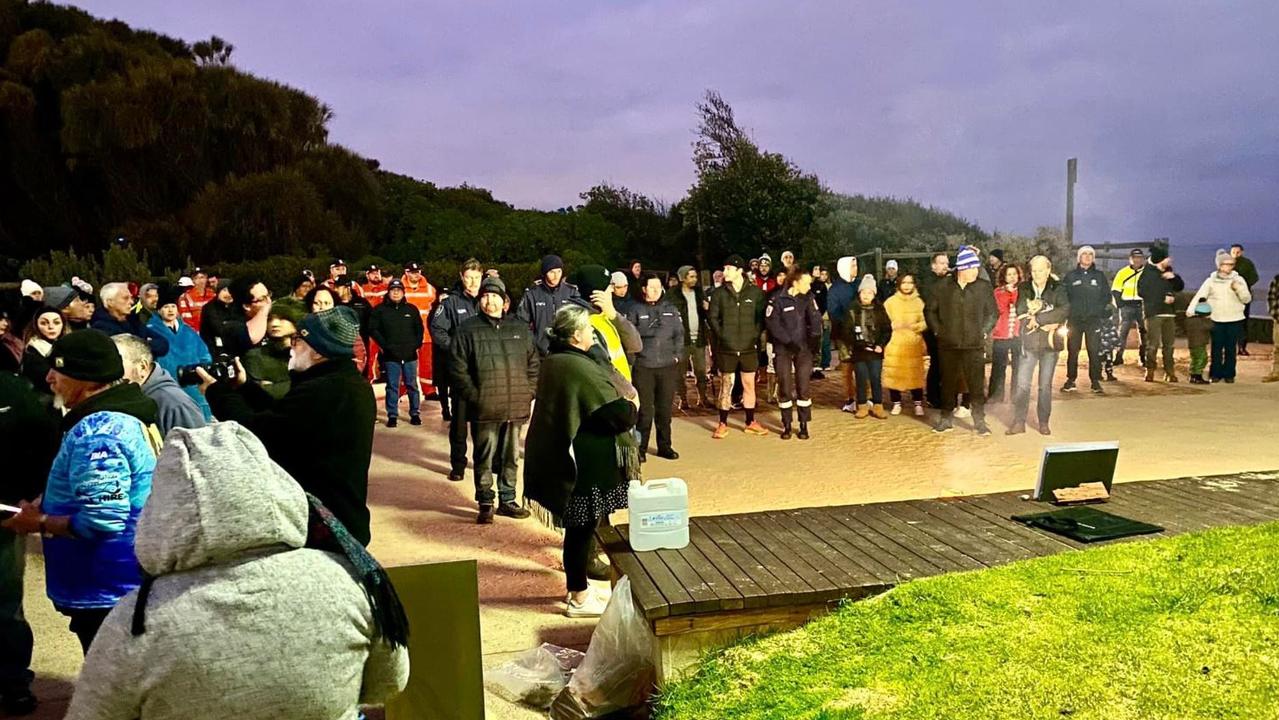 Those gathered at the vigil for Andres Pancha. Picture: Facebook/Advance Frankston