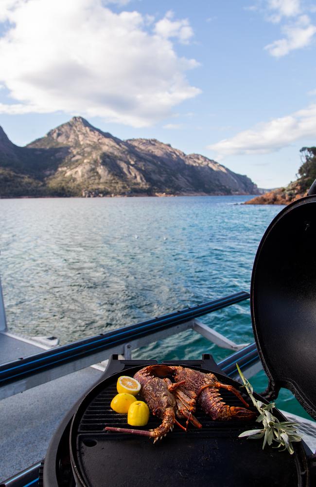 Crayfish BBQ at Wineglass Bay. Photo: Supplied