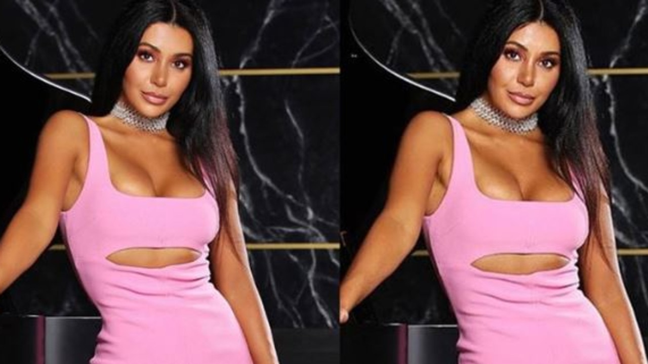 She was accused of slimming down her waist, raising her hairline, slimming her jaw and neck and reducing the shine on her forehead in this promo shot for the reality show. Picture: Instagram/ Channel 9