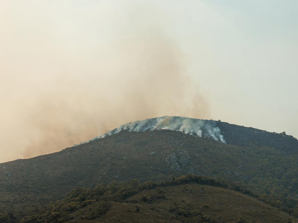 Bushfire in Tasmania’s South-West Wilderness World Heritage Area. Picture: LYNDSEY EVANS