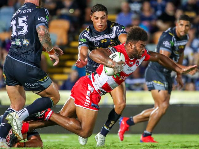 Mikaele Ravalawa of the Dragons looks to have plenty of attacking upside. Picture: AAP Image/Michael Chambers