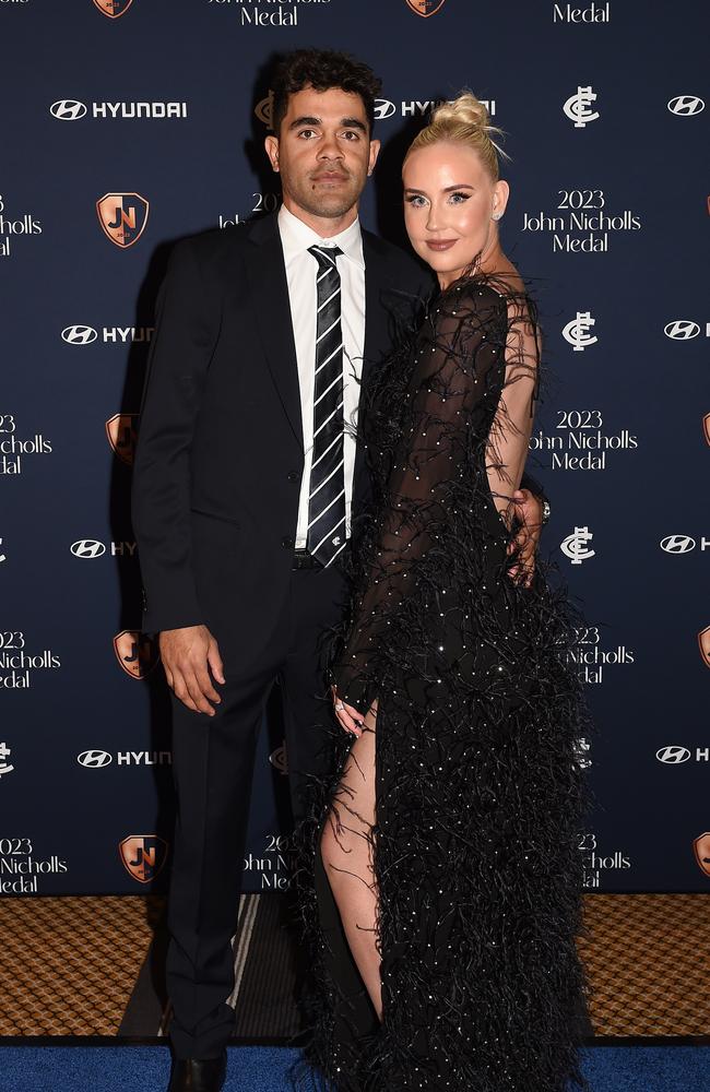 Jack and Brittany Martin at Carlton’s awards ceremony. Picture: Josie Hayden