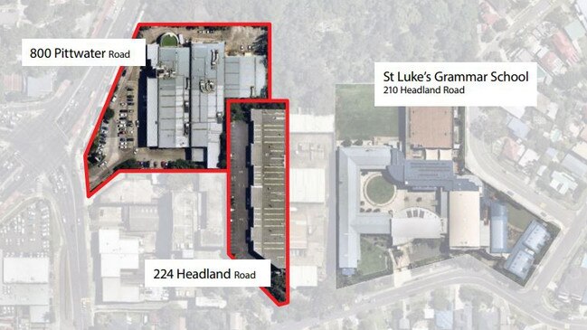 Map of the proposed expansion of St Luke's Grammar School, Dee Why. Picture: Supplied.