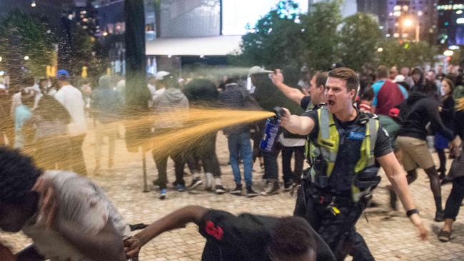 Police have been forced to increase their response to youth gangs and crime, which came to public prominence following the Moomba riots. Picture: Jake Nowakowski