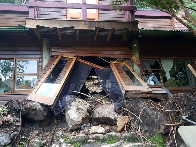 Shafiqa Irwin and partner Alexander Heilpern from Wilson's Creek were hit by a landslide in their rental house in during the floods. Picture: Supplied