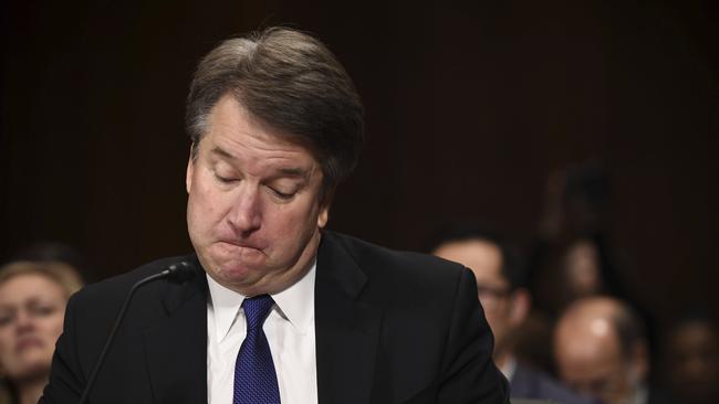 Brett Kavanaugh did the most to draw attention to his own political background by proclaiming the opposition to him was a ‘political hit’, Picture: AP