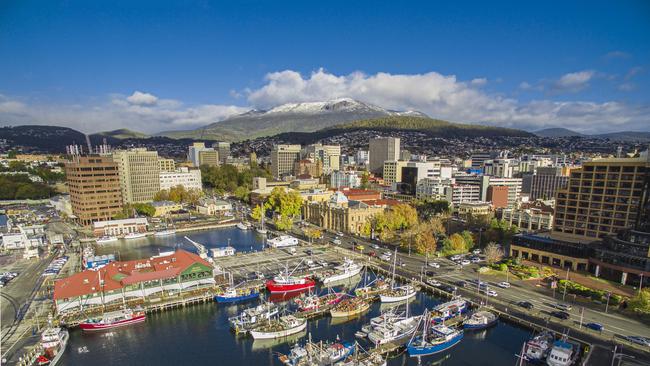 Aerial view of the iconic Hobart waterfront in Tasmania. Escape 18 February 204 48hrs … Silver Muse Photo - iStock