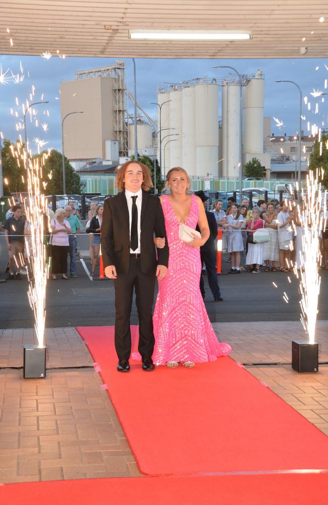 Toowoomba school formals. At the 2023 St Ursula's College formal is graduate Amelia Sutton with her partner. Picture: Rhylea Millar