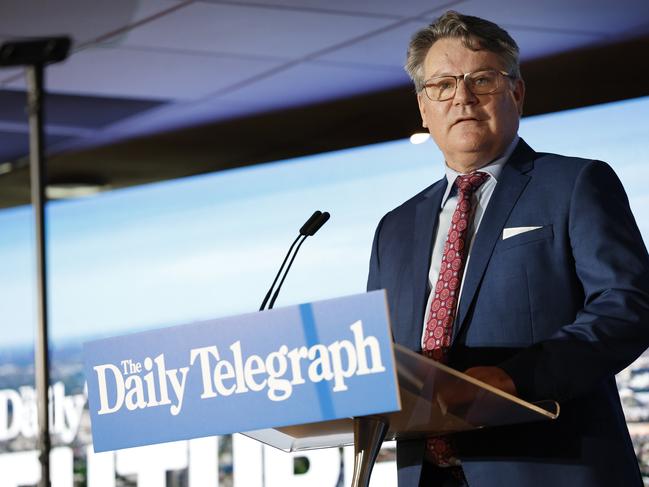 John Lehmann — News Corp’s Managing Director of The Australian, NSW, ACT and Prestige Titles, addresses the summit on Thursday. Picture: Richard Dobson