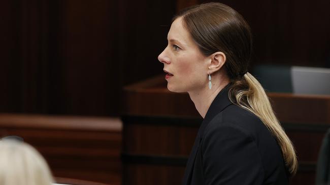 Labor leader Rebecca White during question time in state parliament. Picture: Zak Simmonds