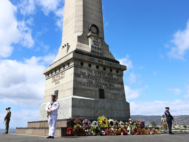 Remembrance Day at the Hobart Cenotaph. Picture: NIKKI DAVIS-JONES