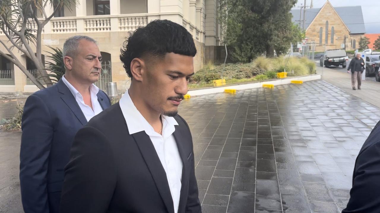 Junior Amone was on Wednesday found guilty of chasing a tradie off a roof as he wielded a hammer. Picture: NCA Newswire/Steve Zemek.
