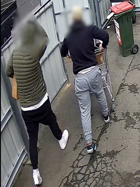 CCTV footage shows alleged thieves stealing up to 18 boxes of meat from Goodwood butcher Tasmanian Prime Meats. Picture: Supplied