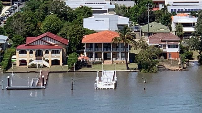 Sooooo close: Reader Paul Spottiswood snapped these pics from his Hamilton apartment balcony today about 11.30am, showing how high the tide rose. 