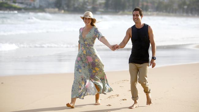 Maddie Rosenthal and Alcino Pereira met in their share house on Sydney’s northern beaches. Picture: Bradley Hunter