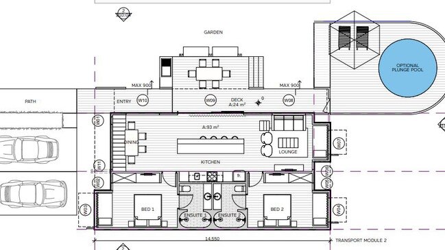 The plan for the proposed accommodation villas.