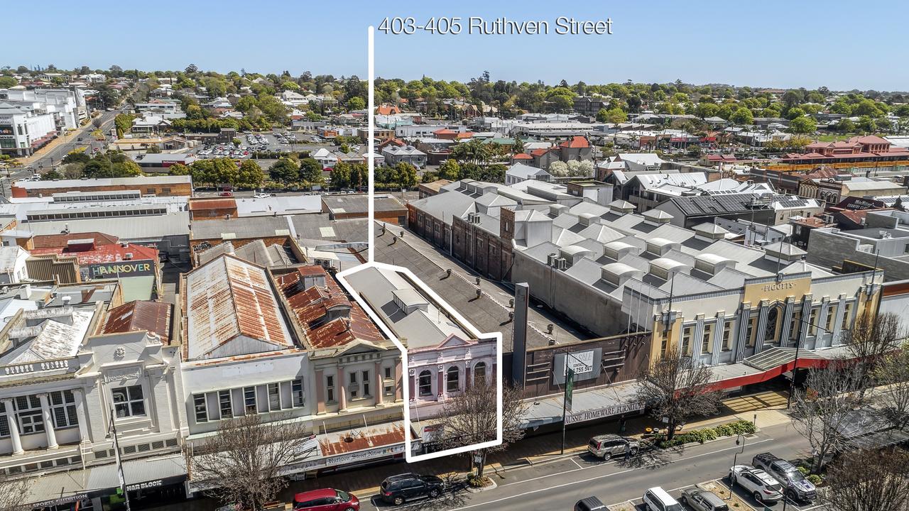 SOLD: A building in the Toowoomba CBD with an apartment on the first floor has sold for $1 million at auction, through Re/Max Success.