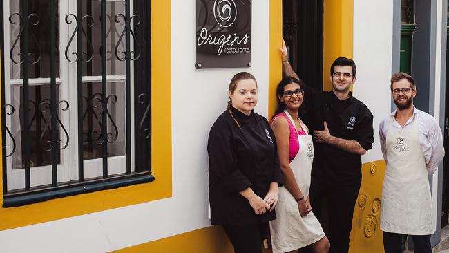 The team at Origens restaurant with chef Gonçalo Queiroz (in doorway). Picture: supplied.