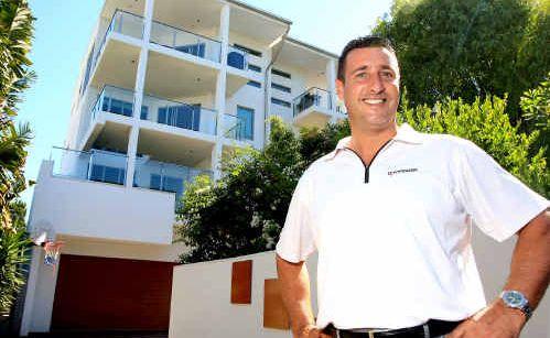 David Stringer in front of the property on Pacific Parade at Bilinga that he says will set the trend for million-dollar properties on the Southern Gold Coast. Picture: John Gass 