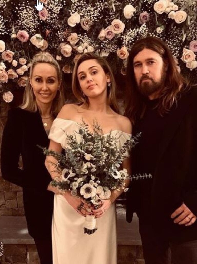 Miley Cyrus with her parents Tish and Billy Ray Cyrus. Picture: Instagram