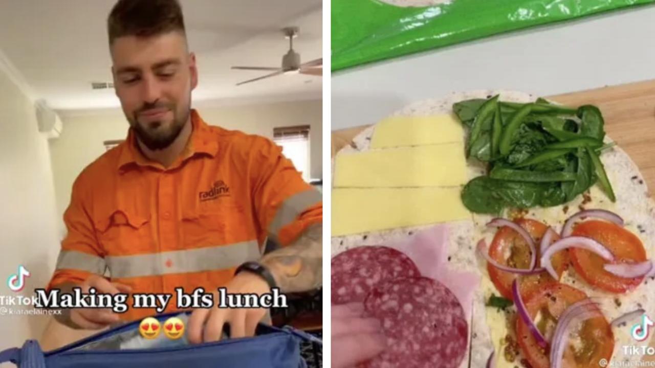 Earlier this year a Perth woman was roasted for making her tradie boyfriend’s lunch. Picture: TikTok