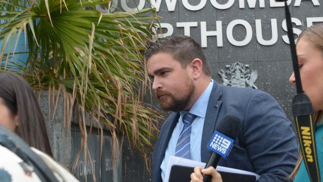 Lawyer Rowan King of RK Law leaves the Toowoomba Courthouse after the mention of his secret client on Wednesday, February 22.