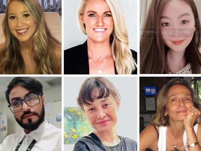 Bondi stabbing victims composite - TOP, left to right - Bondi stabbing victims composite - TOP, left to right - Jade Young,Dawn Singleton, Ashlee Good,  Cheng YixuanBOTTOM, left to right: Faraz Ahmed Tahir, Jade Young, Pikria Darchia