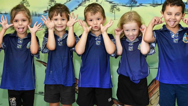 MY FIRST YEAR: Eidsvold State School Preps funny faces. Picture: Patrick Woods.