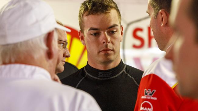 McLaughlin looks shocked after the Gold Coast crash. Photo: AAP Image/Mark Horsburg