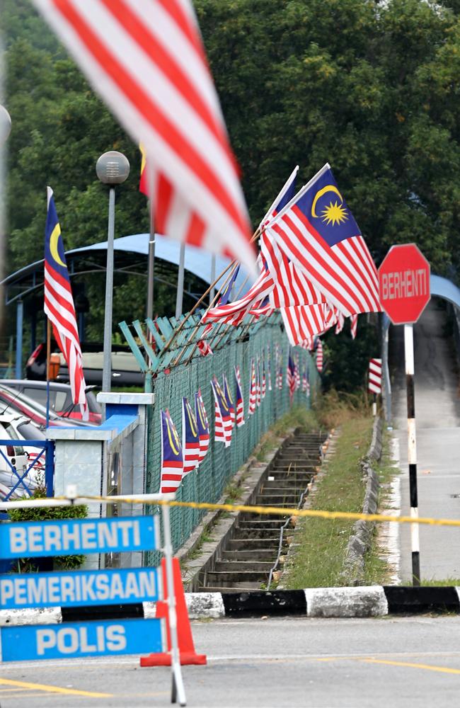 The stunt led the nine young Aussies to Sepang Police station in Malaysia where they are being detained. Pictures: Jack Tran