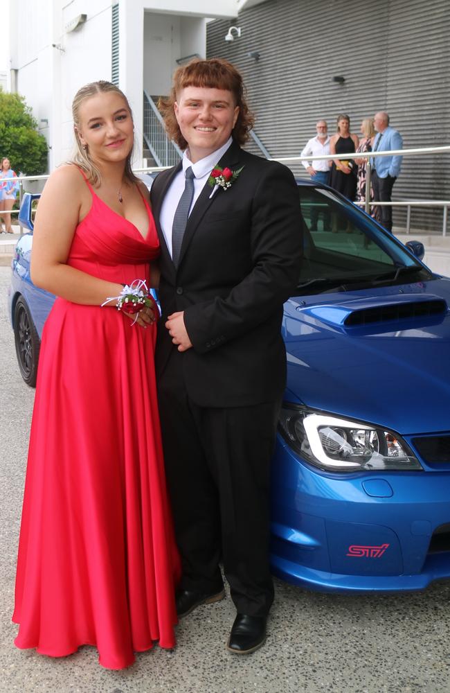 Maia Gibson and Lucas Ivanfy at the Australian Industry Trade College 2024 formal at the Maroochy RSL.