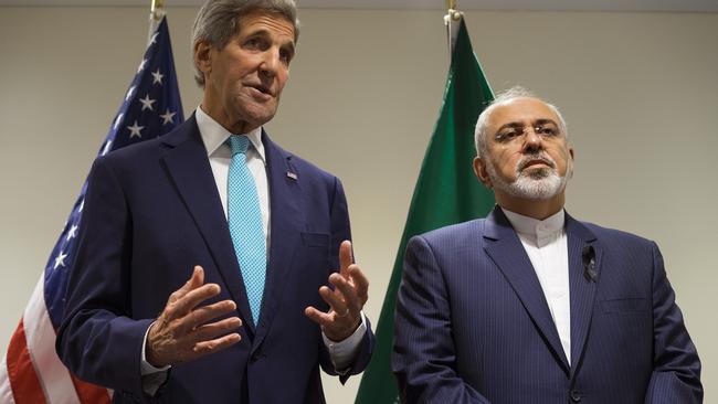 US Secretary of State John Kerry, left, with Iranian Foreign Minister Mohammad Javad Zarif in New York.