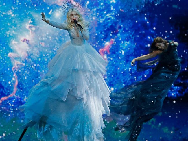 Kate Miller-Heidke is seriously impressing at Eurovision. Picture: AFP