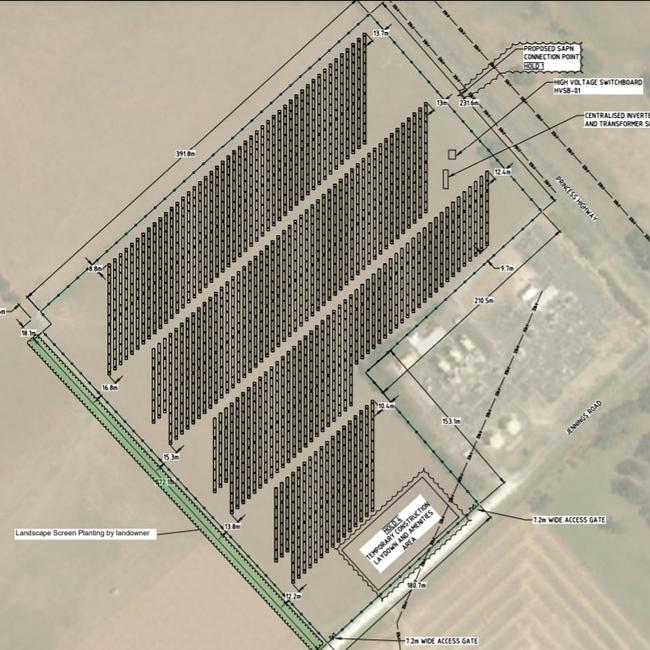 Plans for a proposed solar farm at Millicent. Picture: Supplied