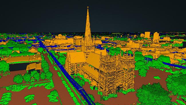 The choppers use laser technology to create 3D images of the city for Powercor. Picture: Supplied