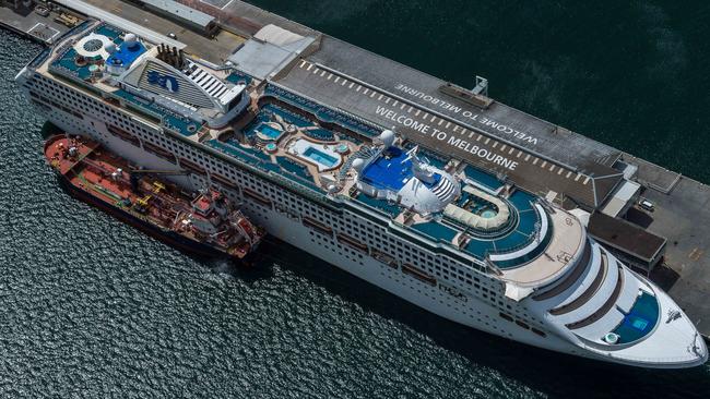 A big cruiseliner at Station Pier, Port Melbourne.