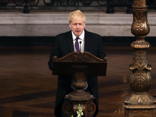 Britain's Prime Minister Boris Johnson during the National Service of Thanksgiving. Picture: AFP