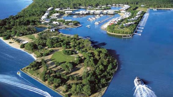 An aerial view of Couran Cove Island Resort.