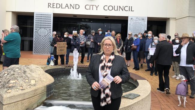 Road safety advocate Judy Lindsay, whose daughter died at the hand of a drink driver outside the council chambers.