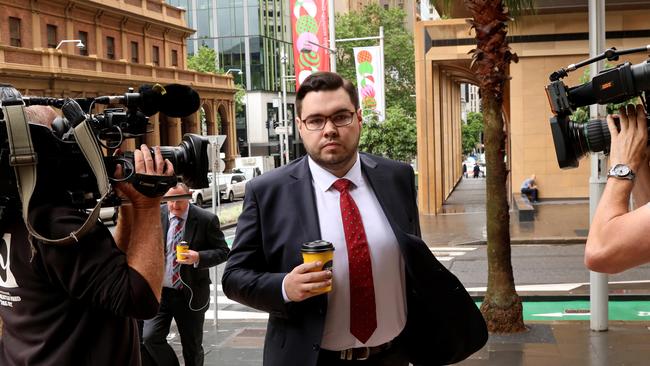 Bruce Lehrmann arrives at the Federal Court for day three of his defamation trial against Network Ten and Lisa Wilkinson.