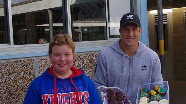 Jacinta Gomez with NRL player Trent Hodkinson